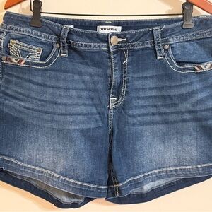 Vigoss Women's Classic Blue Jean Shorts with Americana Accents size 22